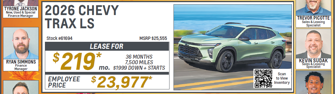 2026 Trax LS Offer | Michael Bates Chevrolet in Woodhaven MI