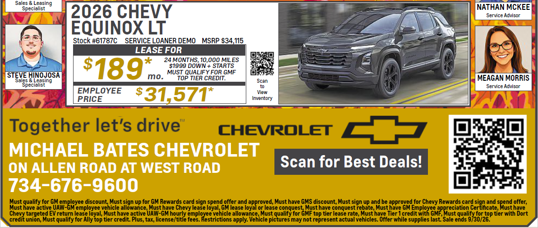 2026 Equinox LT Offer | Michael Bates Chevrolet in Woodhaven MI