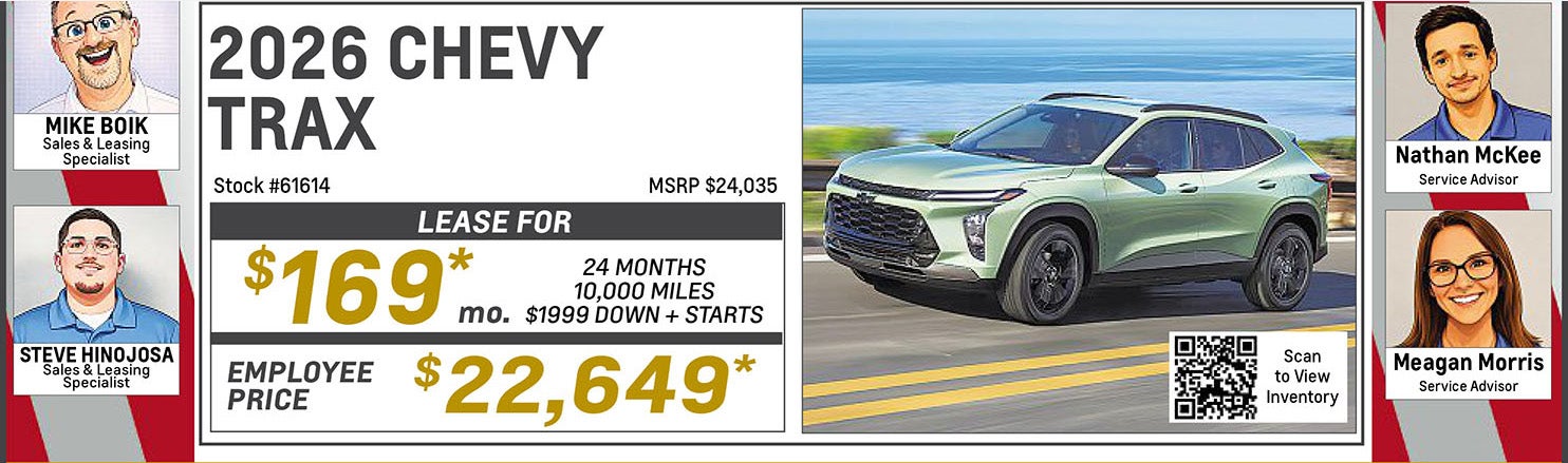 2026 Trax Offer | Michael Bates Chevrolet in Woodhaven MI